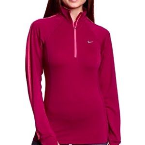Nike Element Half Zip Long Sleeve Running Top Pink